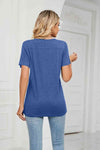 Decorative Button V-Neck T-Shirt Women's T-Shirts - Tophatter Daily Deals