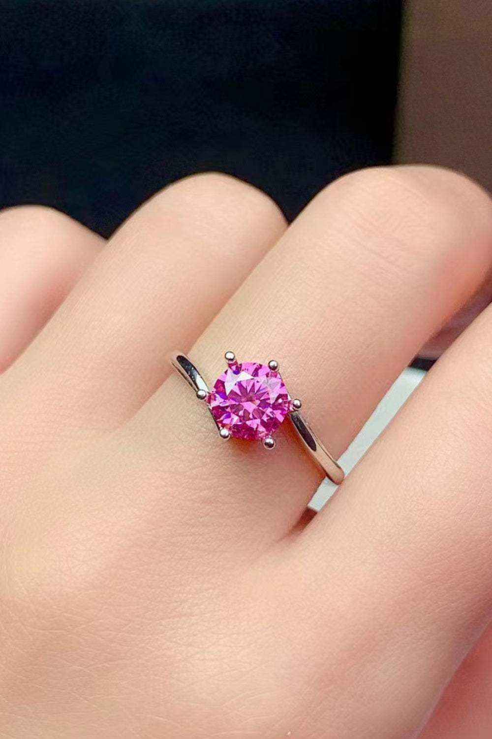 Can't Stop Your Shine 1 Carat Moissanite Ring Pink Moissanite - Tophatter Daily Deals