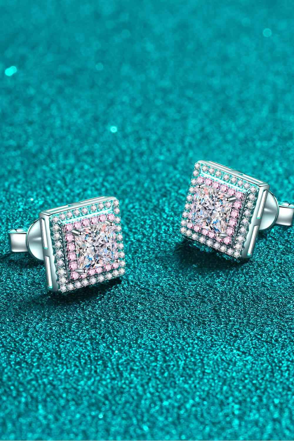 Moissanite Square Stud Earrings Moissanite - Tophatter Daily Deals