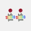 HELLO SECOND GRADE Acrylic Dangle Earrings Earrings - Tophatter Daily Deals