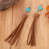 Turquoise Fringe Detail Earrings Caramel One Size Earrings - Tophatter Daily Deals