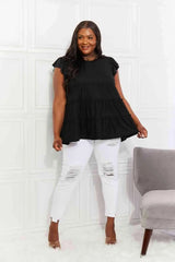 Zenana Full Size Kissing in Kansas City Tiered Top Blouses - Tophatter Daily Deals