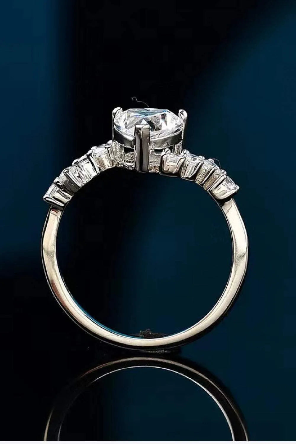 1 Carat Moissanite Heart 925 Sterling Silver Ring Rings - Tophatter Daily Deals