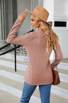 Cable-Knit Long Sleeve V-Neck T-Shirt Women's T-Shirts - Tophatter Daily Deals