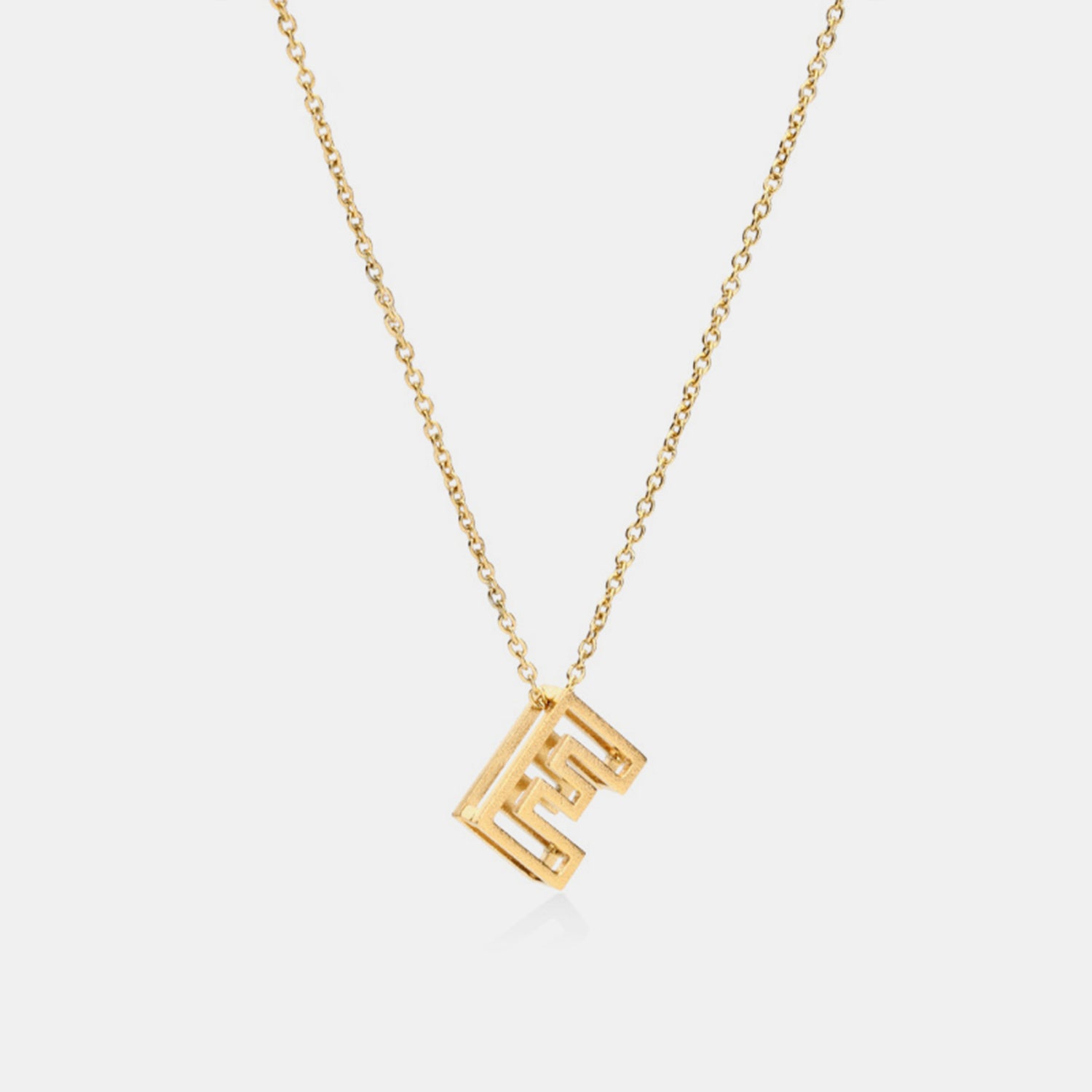 Stainless Steel Letter Pendant Necklace Gold E One Size Necklaces - Tophatter Daily Deals