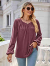 V-Neck Long Sleeve Blouse Moonlit Mauve Blouses - Tophatter Daily Deals