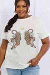 Simply Love Full Size Tiger Graphic Cotton Tee Bleach Women's T-Shirts - Tophatter Daily Deals