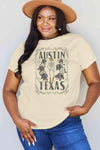 Simply Love Full Size AUSTIN TEXAS Graphic Cotton T-Shirt Women's T-Shirts - Tophatter Daily Deals