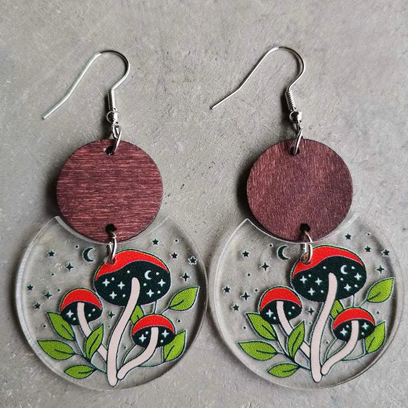Printed Geometric Drop Earrings Earrings - Tophatter Daily Deals
