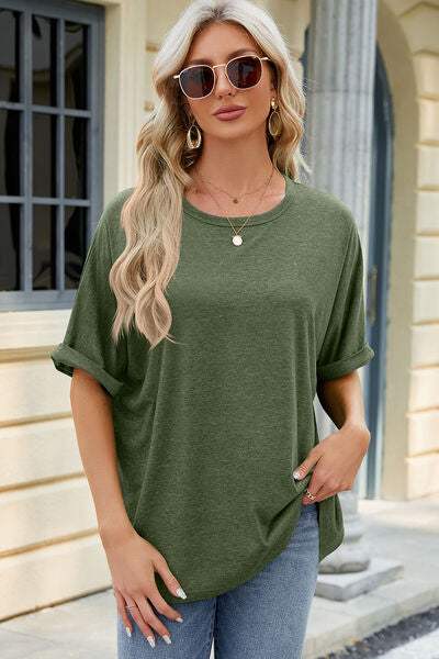 Round Neck Half Sleeve T-Shirt Women's T-Shirts - Tophatter Daily Deals