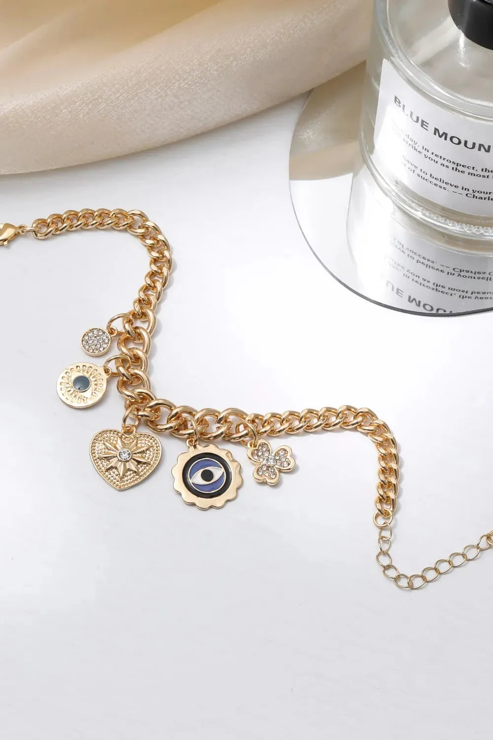 Multi-Charm Chunky Chain Bracelet Bracelets - Tophatter Daily Deals
