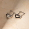 Stainless Steel Heart Lock Drop Earrings Silver One Size Earrings - Tophatter Daily Deals