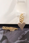 Zircon Decor Heart C-Hoop Drop Earrings Earrings - Tophatter Daily Deals