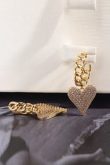 Zircon Decor Heart C-Hoop Drop Earrings Earrings - Tophatter Daily Deals