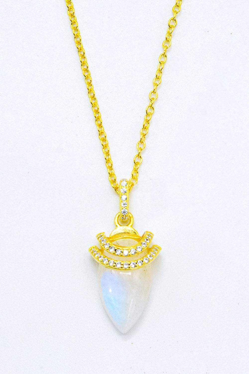 18K Gold-Plated Moonstone Pendant Necklace Moonstone One Size Moonstone - Tophatter Daily Deals