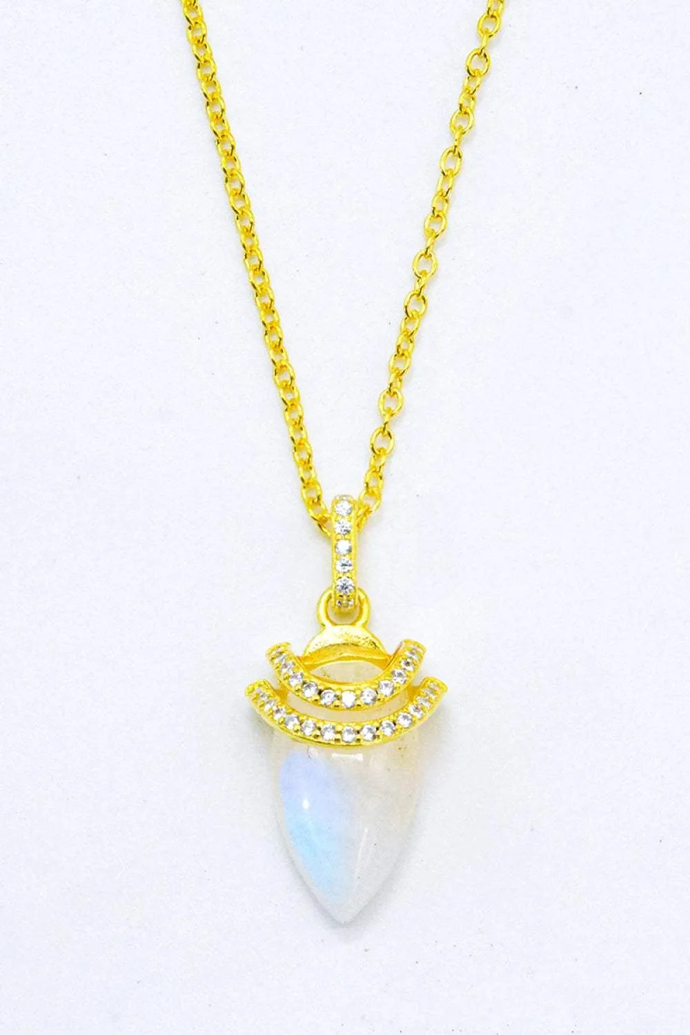 18K Gold-Plated Moonstone Pendant Necklace Moonstone One Size Moonstone - Tophatter Daily Deals