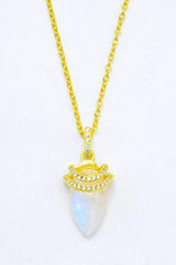 18K Gold-Plated Moonstone Pendant Necklace Moonstone One Size Moonstone - Tophatter Daily Deals