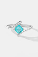 925 Sterling Silver Square Shape Tourmaline Ring Rings - Tophatter Daily Deals