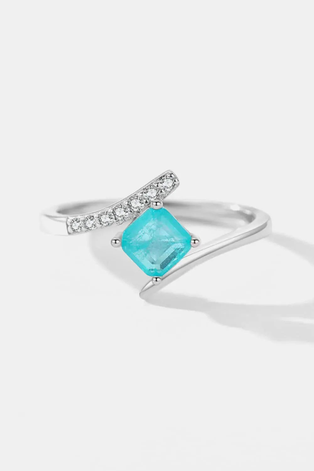 925 Sterling Silver Square Shape Tourmaline Ring Rings - Tophatter Daily Deals