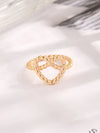 925 Sterling Silver Heart Ring Gold Rings - Tophatter Daily Deals