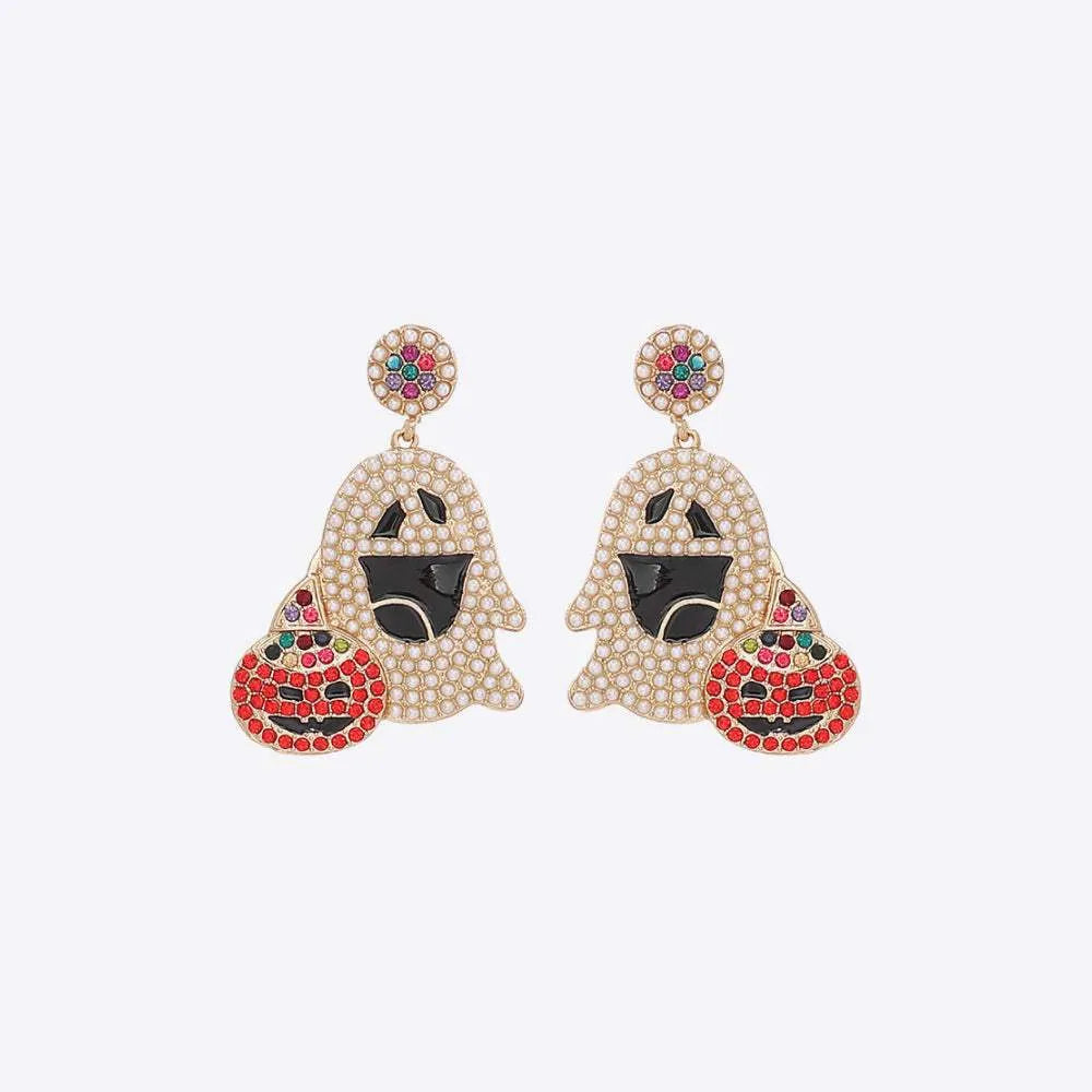 Ghost Rhinestone Alloy Earrings Multicolor One Size Earrings - Tophatter Daily Deals