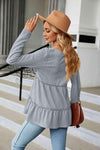 Long Sleeve V-Neck Cable-Knit Blouse Blouses - Tophatter Daily Deals