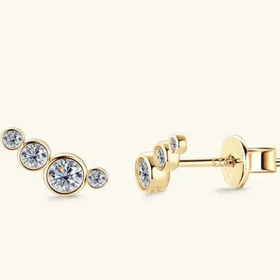 Moissanite 925 Sterling Silver Stud Earrings Moissanite - Tophatter Daily Deals