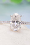 14K White Gold 2.5 Carat Moissanite 4-Prong Ring Moissanite - Tophatter Daily Deals