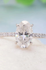 14K White Gold 2.5 Carat Moissanite 4-Prong Ring Moissanite - Tophatter Daily Deals