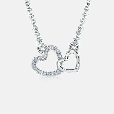 Moissanite 925 Sterling Silver Heart Necklace Moissanite - Tophatter Daily Deals