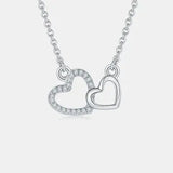Moissanite 925 Sterling Silver Heart Necklace Moissanite - Tophatter Daily Deals
