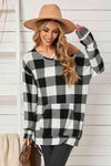 Double Take Plaid Long Sleeve Tunic Sweatshirt Blouses - Tophatter Daily Deals