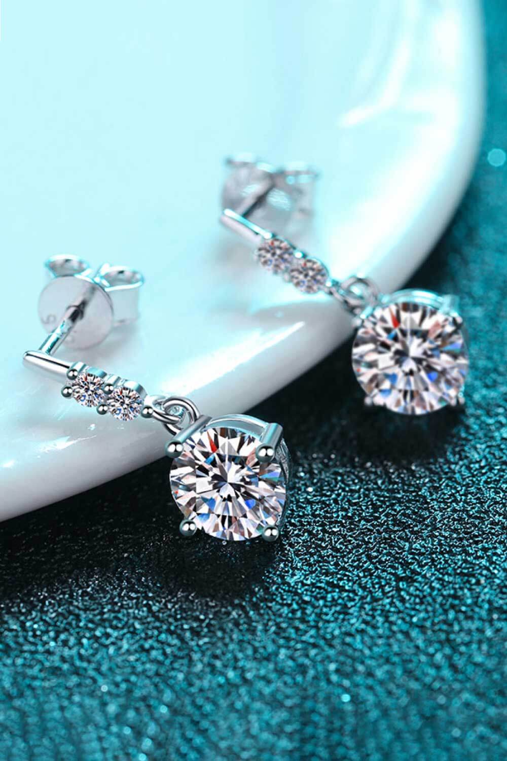 Moissanite Drop Earrings Moissanite - Tophatter Daily Deals