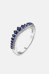 Lab-Grown Sapphire 925 Sterling Silver Rings Royal Blue Rings - Tophatter Daily Deals