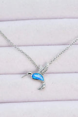 Opal Bird 925 Sterling Silver Necklace Opal - Tophatter Daily Deals
