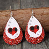 Heart Sequin Leather Teardrop Earrings Earrings - Tophatter Daily Deals