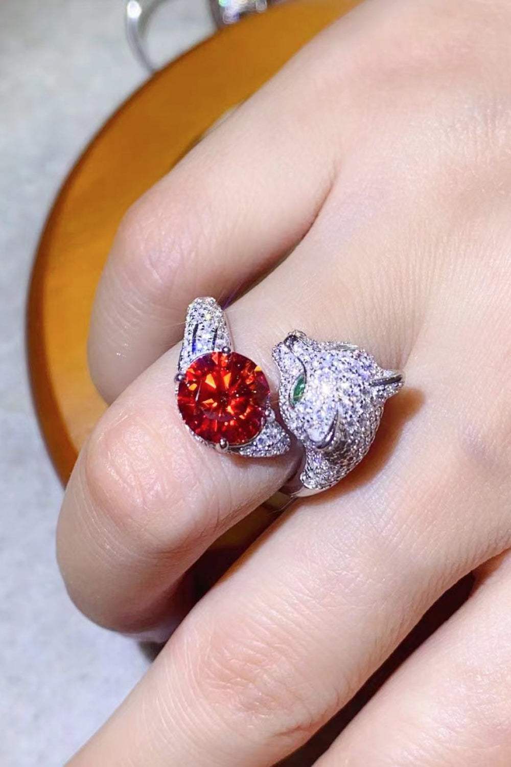 2 Carat Moissanite Adjustable Animal Ring Moissanite - Tophatter Daily Deals