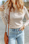 Double Take Striped Mock Neck Long Sleeve Top Stripe Blouses - Tophatter Daily Deals