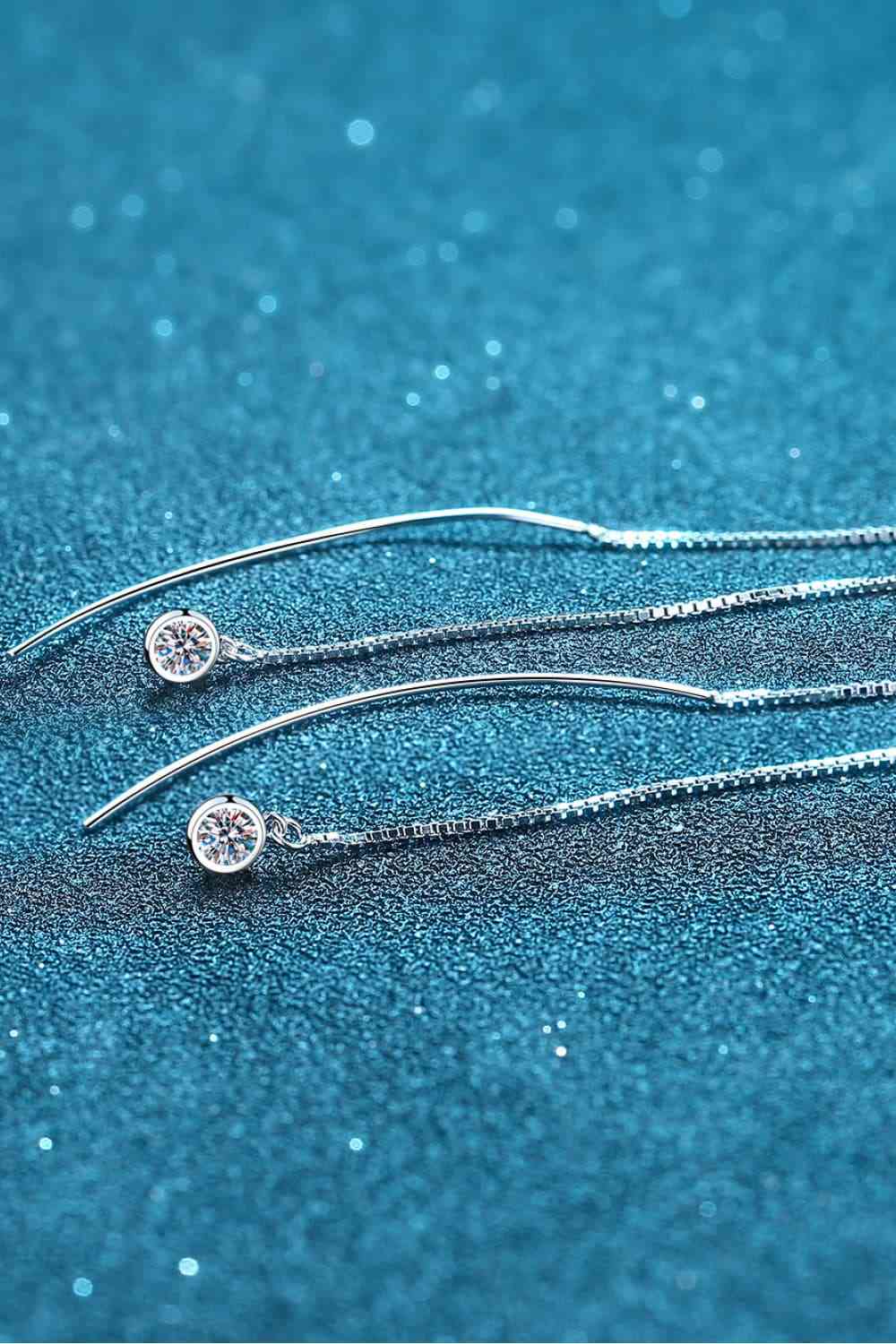 Moissanite 925 Sterling Silver Threader Earrings Moissanite - Tophatter Daily Deals