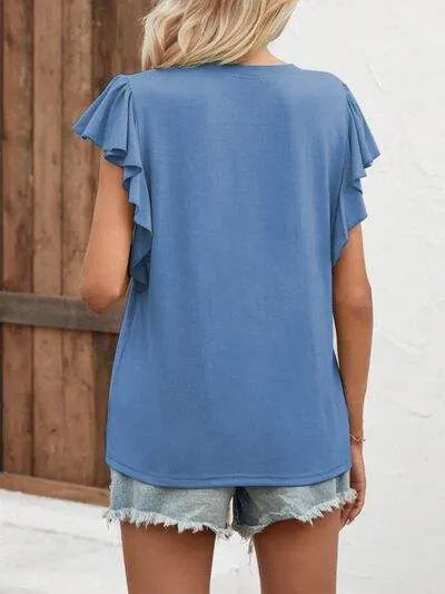 Notched Cap Sleeve T-Shirt Women's T-Shirts - Tophatter Daily Deals