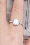 Opal 925 Sterling Silver Halo Ring Opal - Tophatter Daily Deals