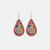 Floral Wood Teardrop Earrings Light Mauve One Size Earrings - Tophatter Daily Deals