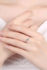 Moissanite 925 Sterling Silver Rhodium-Plated Ring Moissanite - Tophatter Daily Deals