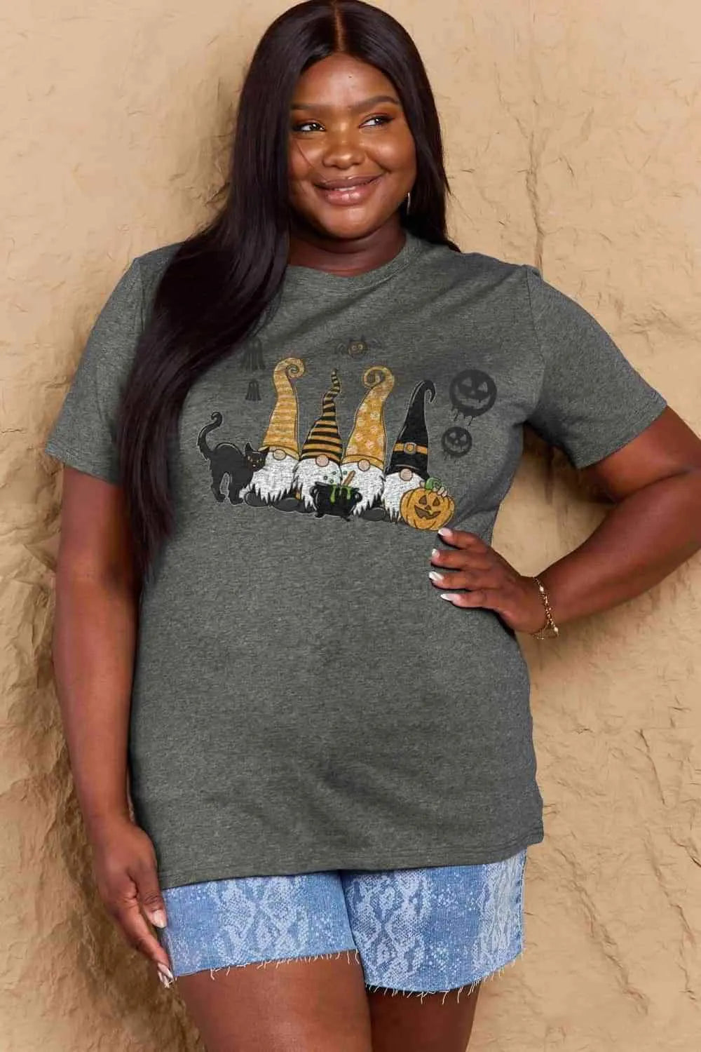 Simply Love Full Size Halloween Theme Graphic Cotton T-Shirt Women's T-Shirts - Tophatter Daily Deals