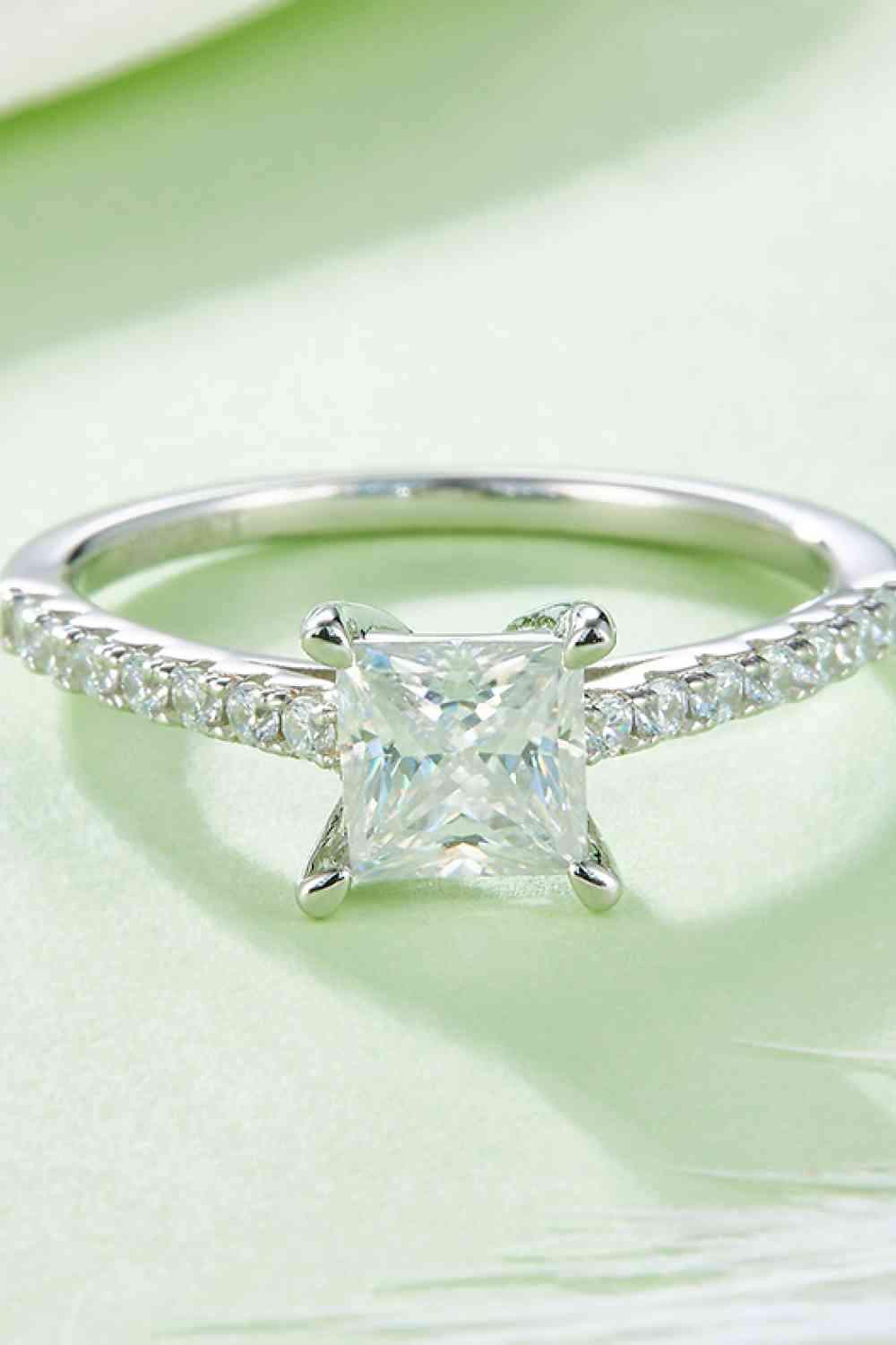 1.21 Carat Moissanite 925 Sterling Silver Side Stone Ring Moissanite - Tophatter Daily Deals