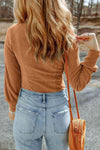 Scoop Neck Long Sleeve Top Blouses - Tophatter Daily Deals