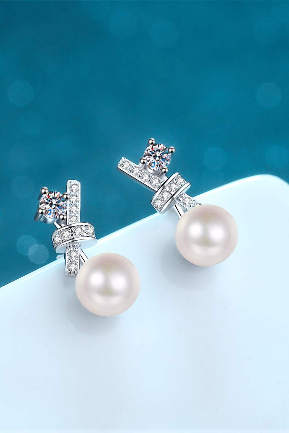 Pearl Moissanite Stud Earrings Moissanite - Tophatter Daily Deals