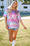 STAY WILD Round Neck Short Sleeve Holographic Tee Women's T-Shirts - Tophatter Daily Deals