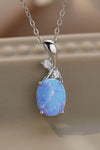 Opal Oval Pendant Chain Necklace Opal - Tophatter Daily Deals