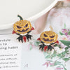 Demon Pumpkin Rhinestone Alloy Earrings Earrings - Tophatter Daily Deals